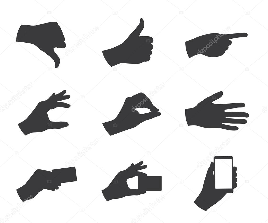 business hand gestures silhouette