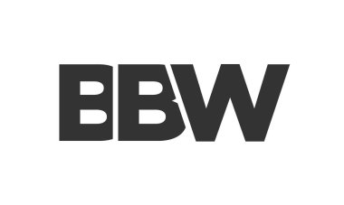 BBW logo tasarım şablonu güçlü ve modern kalın metinlerle. Basit ve minimal tipografi içeren ilk tabanlı vektör logosu. Modayı takip eden şirket kimliği markalar için ideal..
