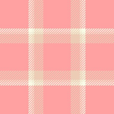 Krallık ekoseli kontrol şablonu, rahatlama dokusu vektörü. İç tartan kumaş. Kırmızı ve açık renk paletinde pürüzsüz..