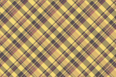 Grafik dokusu kontrol vektörü, kumaş dikişsiz kareli kumaş. Sarı ve turuncu renk paletinde sıcak arkaplan tekstil deseni.