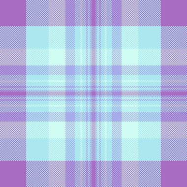 Tekstil kumaş pürüzsüz, sürekli kontrol edilen vektör geçmişi. Kalıtsal desen ekose kumaş ışık ve mor renk paletinde.