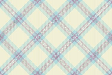 Yumuşaklık, tekstil arka planı pürüzsüz, çok desenli tartan vektörü. Elmas desenli ekose kumaş açık ve bej renk paleti ile kontrol.