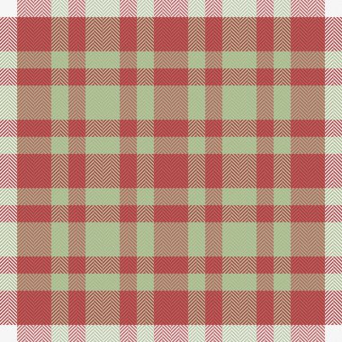 Yakın çekim vektör dokusu, insan dokusu yok. Dişi tartan arka plan ekoseli, kırmızı ve pastel renklerde kusursuz..