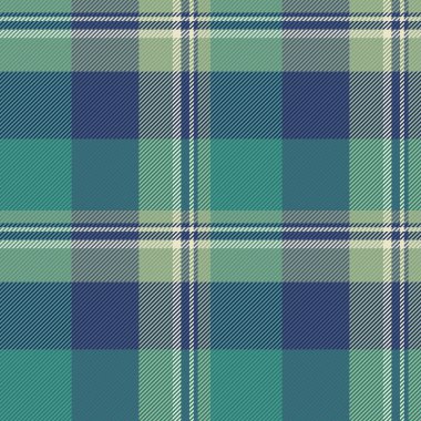 Özelleştirilmiş kumaş kontrolü, özgün model geçmişi. Mavi ve gök mavisi renk paletinde fiber ekose vektör tartan dokusu.