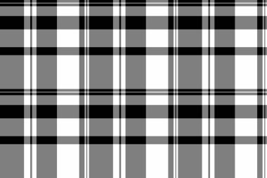 Birincil desenli tartan kontrolü, renksiz ekose vektör. Geometrik kumaş tekstil arkaplan dokusu gri ve beyaz renk paleti.