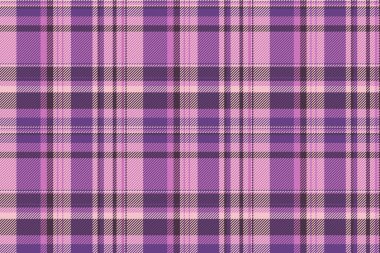 İspanyol tekstil tartan çeki, bandana vektör kumaş deseni. Ekose arkaplan dokusu pembe ve açık renk paletinde pürüzsüz paketleniyor.