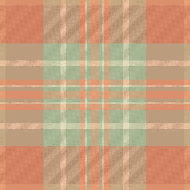 Kusursuz doku kontrolü, folklor desenli tartan. Ekoseli kadın kumaşı turuncu ve pastel renk paleti ile.