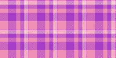 Şatafatlı kumaş dikişsiz, kanepe dokusu vektör desenli. Harika kontrol tekstil arka plan ekoseli pembe ve mor renk paleti.