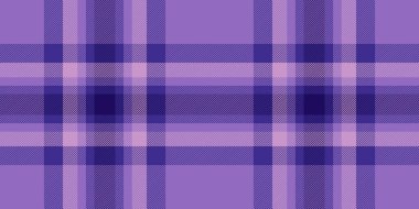 Havalı desenli tartan arka plan, İtalyanca kontrollü kusursuz vektör. Çivit ve mor renk paletinde ekose kumaş paketleniyor.