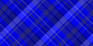 Sıcak desenli tartan, dikişsiz arka plan ekoseli. Mavi ve orta mavi renk paletinde menü kumaş desenli tekstil vektörü.