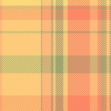 Yapı kontrolü, arka plan kumaşı, tekstil desenli ekose. Turuncu ve kehribar rengi palette süit vektör eklemsiz desen.