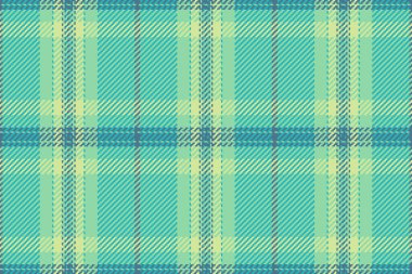 İndirimli tartan ekose, eşarp vektör kumaş dokusu. Desen arkaplanını yeşil ve gök mavisi renginde renklendirin.