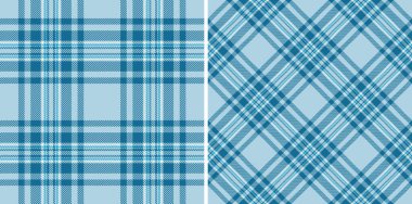 Ekose desenli kumaş desenli tartan arka plan ve tekstil kumaş vektörünü kontrol et. Moda eğilimlerinin gökyüzü renklerinde ayarlandı.