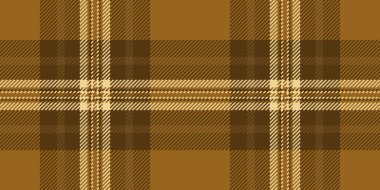 Halı desenli tartan, akış vektörü tekstil dokusu. Rag ekose kumaşı turuncu ve kehribar rengi paleti ile dikişsiz kontrol et.