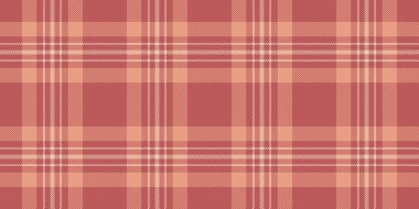 Kırsal arka plan kontrolü tekstil, kumaş desenli kumaş vektörü. Şaşırtıcı tartan desenli, kırmızı ve turuncu renkli kumaş paleti..