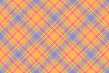 Halk kumaşı ekose kumaş, asalet tekstil vektör dokusu. Kehribar ve pembe renk paletinde kusursuz bir şablon oluştur.