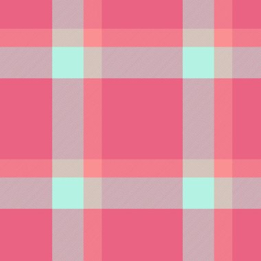 Tekstil kontrolü, kusursuz, güzel vektör ekose dokusu. Kumaş desenli arkaplan tartanı kırmızı ve açık renk paletinde listele.
