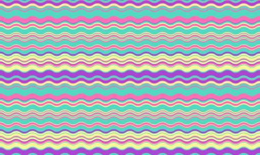 Canlı, pastel, dalgalı çizgili arka plan. İnternet sitesi afişleri, sosyal medya paylaşımları, tekstil baskıları ya da eğlenceli markalar için mükemmel. Bu neşeli, kusursuz desen neşe ve iyimserliği çağrıştırıyor..