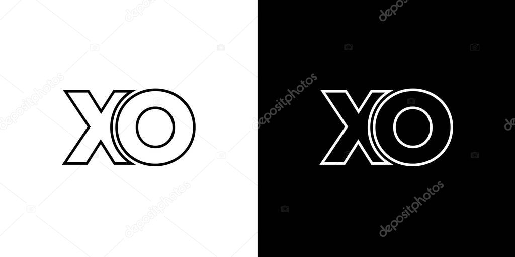 Trendy letter X and O, XO logo design template. Minimal monogram initial based logotype for company identity.