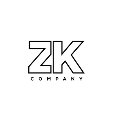 Z ve K harfleri moda, ZK logo tasarım şablonu. Şirket kimliği için asgari monogram tabanlı logotype.