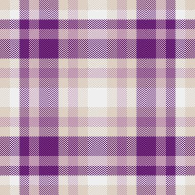 Pijama, ekose kumaş kontrolü, kusursuz bir arka plan. Işık ve pastel renk paletinde beyaz doku kumaş vektör deseni.