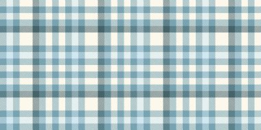 Kostüm dokusu vektör deseni, çok renkli tekstil dikişsiz ekose. Nötr tartan kumaş arka plan kontrolü Cyan ve deniz kabuğu renk paleti.