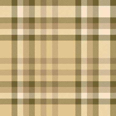 Hakiki dikişsiz tartan dokusu, arka plan tekstil ekoseli vektörü. Kehribar ve sarı renk paletindeki kumaş arkaplan modelini kontrol et.