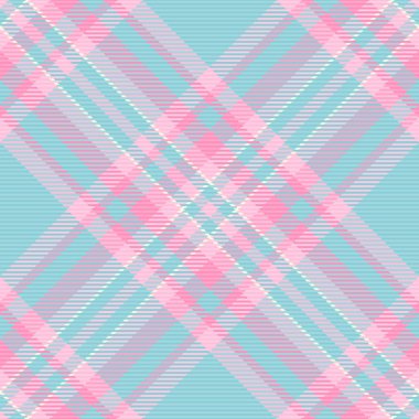 Kalıplı şablon dokusu, genç tartan arka plan tekstili. Saf, pürüzsüz kumaş vektör ekoseli ve cyan renk paleti..