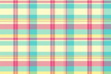 Kalıpları kontrol et, görkemli ekoseli vektör kusursuz. Limon şifon ve gök mavisi palet ile şeritli kumaş arkaplanı.