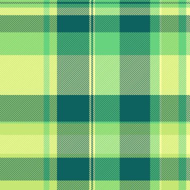 Banyo tekstil vektör arka planı, 1970 'ler doku dokusunu kontrol et. Doğulu ekose desenli kireç ve gök mavisi paleti..