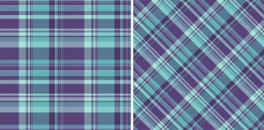 Arka planda kumaş desenli tartan kumaştan yapılmış kusursuz ekose kumaş kontrolü. Gökyüzü renklerini şık yağ bezleri ve diğer mutfak dekorları için ayarla.