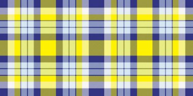 Yaratıcılık ekose kumaş arka plan, bandana desenli tartan dikişsiz. Mavi ve parlak renk paletinde kısa vektör dokuyu kontrol et.