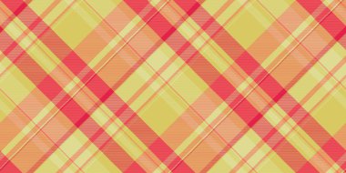 Mutlu noeller. Arka plan dokusu, sahne tekstil desenli ekose kumaş. Sapma denetimi tartan vektörü sarı ve kırmızı renk paletinde pürüzsüz.