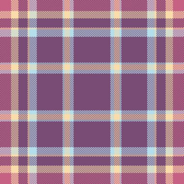 Zarif kumaş kontrolü, yatak odası dikişsiz ekose desenli. Mor ve Navajo beyaz renk paletinde antik vektör dokusu tartan arkaplanı.