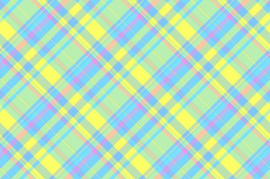Dikensiz ekose kumaş, oturma odası doku kontrolü. Performans şablon vektör arkaplan tartanı ışık ve cyan renk paleti.