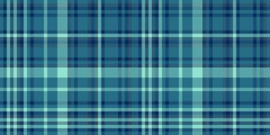 Oturma odası ekose arka plan tekstili, avcı kumaşı vektör deseni. İskoçya desen tartını kontrol et. Cyan ve mavi renklerde pürüzsüz..