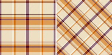 Tartan kumaş dokusuna sahip dikdörtgen desensiz kumaş ekoseli arka plan vektörü. Lüks yatak takımları için kahve renklerine boyanmış..