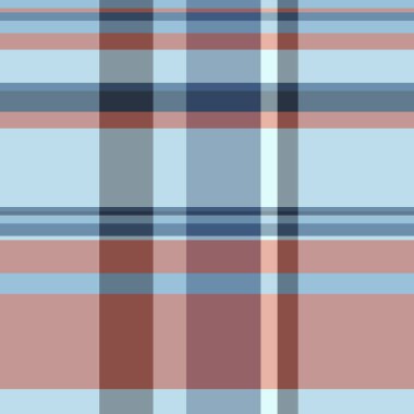 Soyut ekoseli desen ve soğuk mavi ve sıcak kırmızı tonlarda kesişen çizgiler. Geçmiş, tekstil ve yaratıcı projeler için çağdaş tasarım ideali.