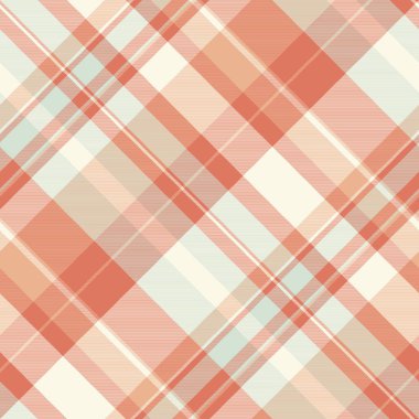 Kalıplı arka plan tekstili, yemek kumaşı dokusu deseni. Kırmızı ve eski dantel renk paletinde ekose ekoseli dikişsiz pahalı vektör kontrolü.