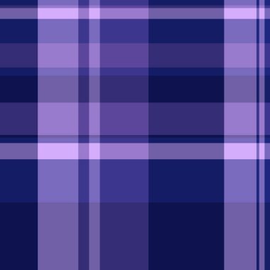 Sevimli kumaş ekoseli, branda desenli tartan. Çivit ve mavi renk paletinde yüzeysiz tekstil vektör arkaplanı.