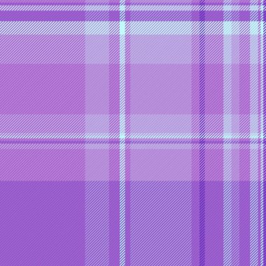 Yılbaşı kartı tekstil kontrolü, yıldönümü vektör arkaplan dokusu. Sonbahar ekose kumaşı, mor ve açık renk paletinde pürüzsüz..
