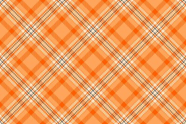 Tekstil kumaş ekoseli, antika ekosesiz arka plan. Turuncu ve parlak renk paletinde el yapımı vektör dokusu denetimi.