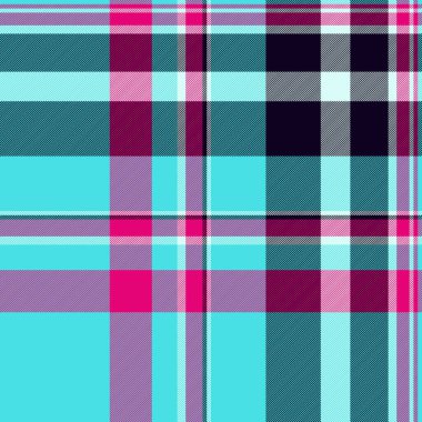 Argyle ekose kumaş, ev yapımı tekstil. Reklam vektörü tartan dikişsiz desen siyan ve siyah renk paleti.