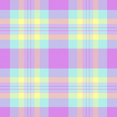 Pahalı desenli ekose kumaş, incecik arka plan tekstili. Guy vektör desenli tartan açık ve mor renk paletinde pürüzsüz.