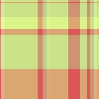 Sade tekstil dokusu arka plan, seçim deseni kumaş ekoseli. Kireç ve turuncu renk paletinde gömleksiz vektör tartan kontrolü.