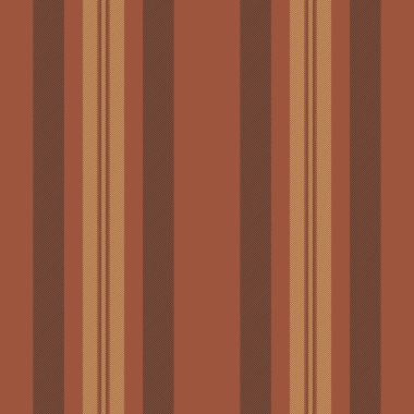 Seren desenli, dikey, geniş arka plan tekstil çizgileri. Turuncu ve koyu renk paletinde yapı dokusu çizgili kumaş vektörü.