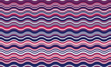 Pembe, mor ve beyaz renkli canlı dalgalı çizgiler tekstil tasarımları, web sitesi arkaplanları ya da modern, eğlenceli estetik ürünlere ihtiyaç duyan her proje için mükemmel dinamik ve kusursuz bir model oluşturur..