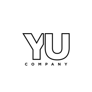 Moda harfi Y ve U, YU logo tasarım şablonu. Şirket kimliği için asgari monogram tabanlı logotype.