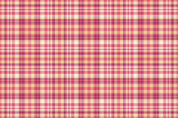 Katlama desenli tartan arkaplan, vektör kontrol kumaşı. Piknik battaniyesi dikişsiz kumaş kehribar ve kırmızı renk paletinde tekstil ekoseli..