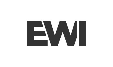 EWI logo tasarım şablonu güçlü ve modern kalın metinlerle. Basit ve minimal tipografi içeren ilk tabanlı vektör logosu. Modayı takip eden şirket kimliği markalar için ideal..